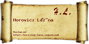 Horovicz Léna névjegykártya